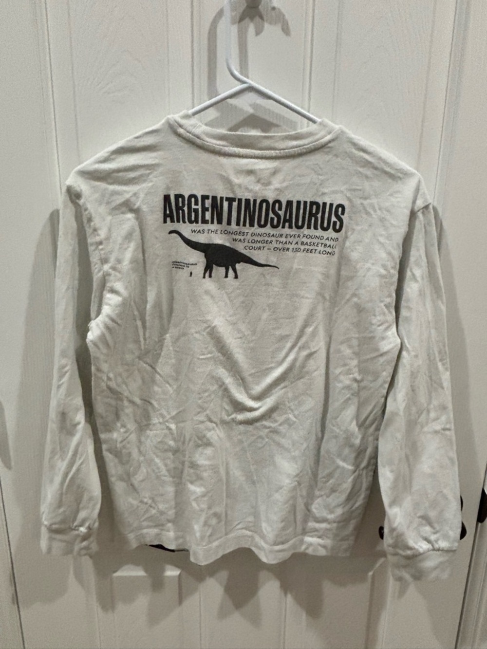 Boys GAP National Geographic White Dinosaur Graphic Long-Sleeve Tee - Picture 6 of 9